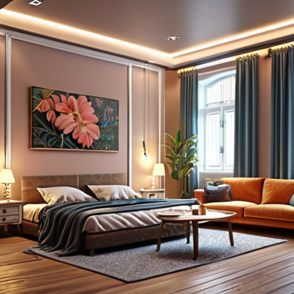 ** A beautiful and comfortable home interior with carefully chosen colors, lighting, and furniture, reflecting the art of interior design.
2.  **